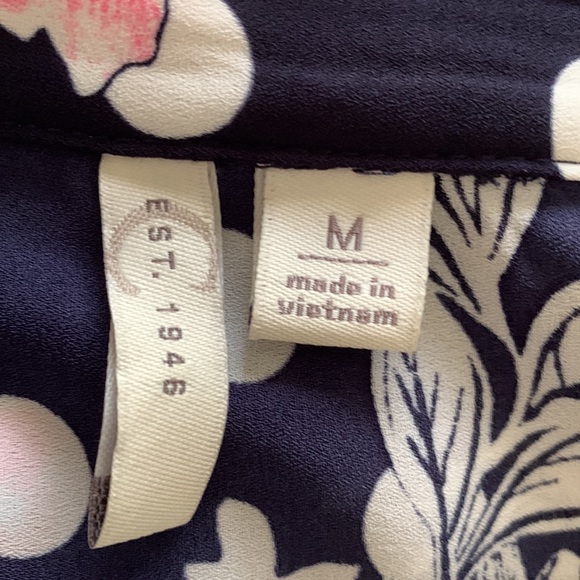 Cato Navy Blue Polka Dot Floral Blouse Top M L - Picture 5 of 6